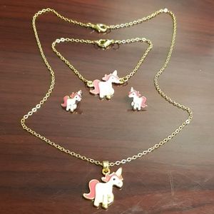 3 Piece Unicorn Jewelry Set